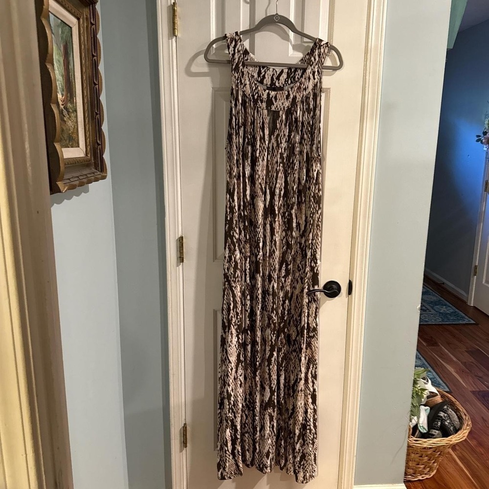 Dana‎ Buchman Snake Print Maxi Dress